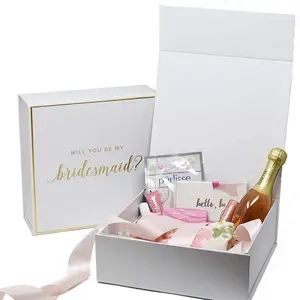Bridesmaids उपहार बॉक्स पैकेज वर शरीर मक्खन लक्जरी चुंबकीय उपहार बॉक्स Hochzeitsbox मोमबत्ती उपहार बक्से