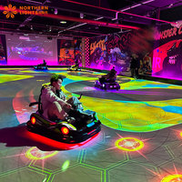 Simulateur de karting électrique commercial avec projecteur interactif AR pour parc d'attractions