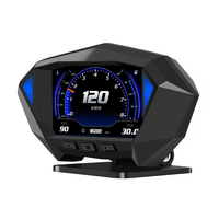 Meilleure vente Amazon P1 OBD2 mètre OBDII jauge de voiture HUD GPS compteur de vitesse affichage tête haute taux de rafraîchissement rapide P1 voiture obd jauge