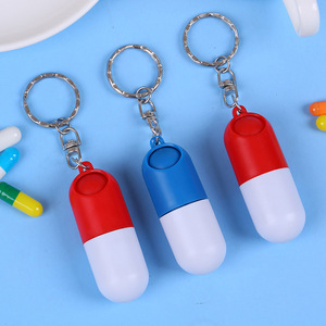 Mini plastic capsule shaped pill box pill-shaped pill box with keychain