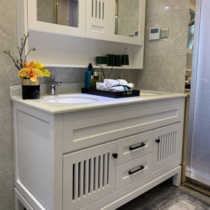 Vanité européenne contemporaine | Panneau encastré élégant en crème vanille - Product Image 2