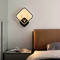 Appliques murales modernes en fer pour intérieur, applique murale carrée tête de cerf pour couloir, salon, chambre, LED Ra80 CRI, garantie 2 ans, intensité variable