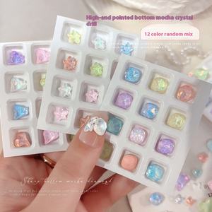 Paso Sico <span class=keywords><strong>12</strong></span>スロットK9ガラスクリスタルダイヤモンド尖ったネイルアートジュエリーセットMKネイルラインストーン衣服 - Product Image 3