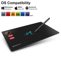 10moons G20 Tableta de dibujo gráfico digital Tableta de dibujo con bolígrafo con llave enrollable Tabletas gráficas