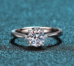 แหวนเพชรโมอิสประกายเพชรสำหรับทดสอบผ่านมา1กะรัตของขวัญแต่งงานแหวนเงิน925 - Product Image 3