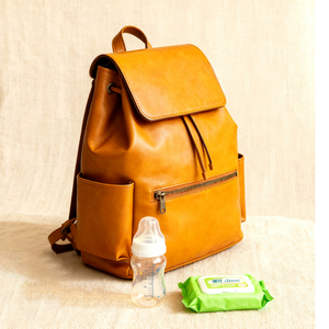 Nhà Sản Xuất Tùy Chỉnh Vegan Da Tã Ba Lô Đa Chức Năng PU Da Mẹ Ba Lô Với Cách Điện Túi Chai - Product Image 6