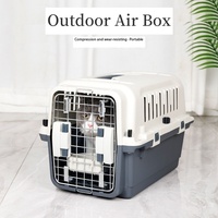 Cages à chien en plastique, écologiques, approuvées par les compagnies aériennes, avec fermeture à bouton, pour voyager, pour chiens de petite et moyenne taille