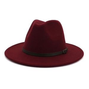 Sombrero Fedora de Ala Ancha para Mujer X3047, Sombrero de Cuero Sólido con Gorra de Lana Estilo Jazz, Decoración con Cuerda - Product Image 2
