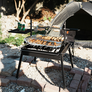 Barbecue Portable pliable en acier inoxydable/acier au carbone, Barbecue sans fumée, Barbecue <span class=keywords><strong>Kebab</strong></span>, charbon de bois, grilles de Camping - Product Image 4