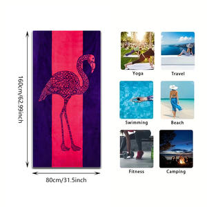 Toalla de playa vertical con diseño de flamenco, extragrande, de secado rápido, ligera, sin arena, para viajes, piscina, camping - Product Image 5