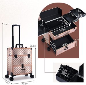 Étui à ongles roulant à roulettes <span class=keywords><strong>manucure</strong></span> mallette de rangement organisateur de vernis chariot de maquillage professionnel pour Studio ou ongles de voyage - Product Image 6