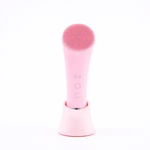 Customize Mini Cordless Home Use Facial Pore Cleaner Sonic Silicone Face Brush