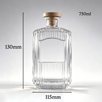 Prix surprise, bouteilles de liqueur en verre personnalisées, bouteille de tequila polygonale 750 ml, bouteilles et boîtes de whisky noires