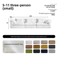 Canapé modulaire en forme de L Wabi-Sabi, sans structure, emballé sous vide, en mousse haute densité, assise profonde, en flanelle, convertible en lit, pour salon