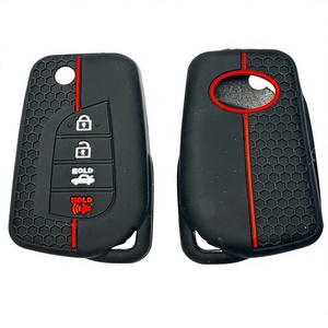 Housse de protection en silicone pour clé de voiture Honda Civic Accord HR-V CR-V CRV 2022 <span class=keywords><strong>2023</strong></span> 4 5 boutons, coque de clé de voiture, porte-clés, accessoires de voiture - Product Image 3