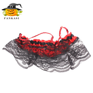 Wilbers Halloween Leg <b>Cuffs</b> Black Lace <b>Thigh</b> High Sequin Trim Women Party Costume Accessory - Product Image 4