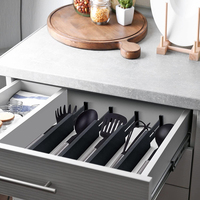 4 pièces en bambou à longueur réglable Séparation de tiroir extensible Boîte de rangement pour vêtements de chambre à coucher, bureau et dressing