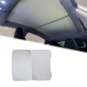 Accesorios de coche techo solar de cristal para Tesla nuevo modelo Y 2025 Beige hielo cristal tela hebilla techo ventana coche parasol para Tesla - Product Image 1