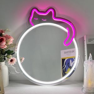 Tùy chỉnh Led Neon gương ánh sáng đầy màu sắc Acrylic biển quảng cáo với sáng nhân vật biểu tượng tùy chọn - Product Image 1