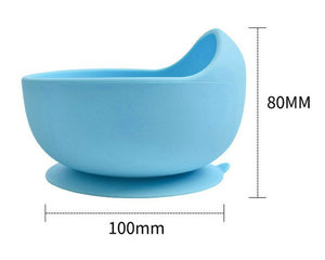 Factory Wholesale Children Training Sucker <b>Bowl</b> <b>Collapsible</b> Baby Silicone Feeding <b>Bowl</b> Spoon and Fork - Product Image 2