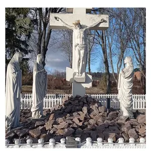 بلفي مخصص في الهواء الطلق نحت الحجر الكاثوليكية بالحجم الطبيعي الصلب التماثيل الدينية تمثال يسوع الرخام النحت