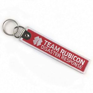 Custom Letters <b>Key</b> Chain Pendant Woven Red Embroidery Keychain - Product Image 4