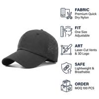 Gorra de Béisbol de Secado Rápido con Logotipo Personalizado, Gorra de Béisbol con Orificios Cortados con Láser, Gorra de Béisbol de Malla de Nailon