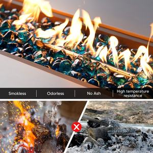 1インチカリブブルーダイヤモンド防火ガラス暖炉高光沢装飾ガラス岩バルク供給リビングルーム屋外 - Product Image 2