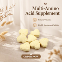 Comprimés de suppléments de vitamines naturelles et d'acides aminés multiples certifiés professionnels pour la santé
