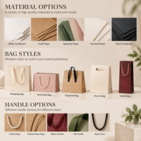 Sacs cadeaux en papier de Noël personnalisés en gros avec poignées en corde, motifs rouge et vert, nœuds, Père Noël, rennes, flocons de neige pour la vente au détail des fêtes
