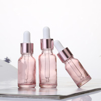 Flacons compte-gouttes en verre d'huile essentielle rose mignon personnalisé de 10ml 30ml 50ml 100ml