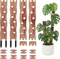 Treillis extensible en bois pour plantes en pot d'intérieur, support de plante extensible, treillis d'escalade 2-en-1 avec forme ajustable
