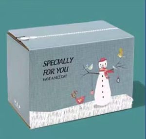 Caja de Envío con Cierre y Diseño de Nieve Invernal Personalizada, Cartón Desechable Autosellable para Empaque de Regalos Sorpresa Navideños - Product Image 1
