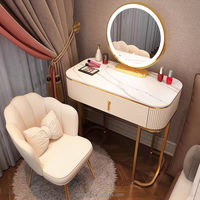 Style nordique moderne lumière LED coiffeuse Simple luxe panneau de bois pour chambre salon salle de bain rouge réseau inspiré Mini