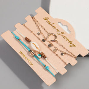 Populaire hawaïen 5 pièces/ensemble vacances bijoux coquille cheville oeil du diable pendentif lune alliage disque <span class=keywords><strong>Sexy</strong></span> bracelets <span class=keywords><strong>de</strong></span> cheville ensemble femmes Boho bijoux - Product Image 2