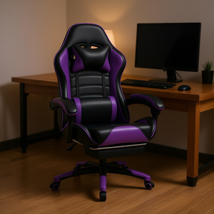 Ergonomic Pu Leather <b>Gaming</b> <b>Chair</b> With Lumbar Support Reclining Office <b>Chair</b> For Home <b>Computer</b> Use - Product Image 2