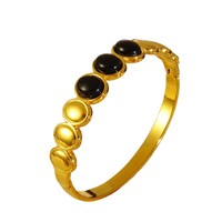 Nouveau bracelet en acier inoxydable géométrique effet goutte d'huile, design simple et luxueux, plaqué or 18 carats