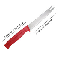 Couteau à tomates et à fromage de 5 pouces Couteau de cuisine tout usage en acier inoxydable à haute teneur en carbone avec manche en polypropylène