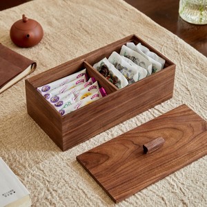 Caja de dulces de madera estilo chino, rectangular, de doble capa, para almacenamiento de frutos secos, bandeja de aperitivos para el hogar, para la sala de estar - Product Image 4