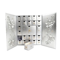 Personalisierte Leere Kosmetik-Geschenkbox 24 Tage Countdown Adventskalender Weihnachtsverpackung für Seife Feiertags-Geschenkbox
