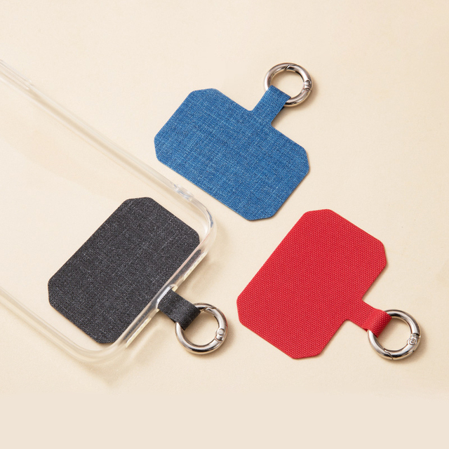 Custom Logo Universal D Ring Nylon Tether Tab Anti-Lost Stainless Steel Mobile Phone Strap Patch Shape Phone Straps Product
