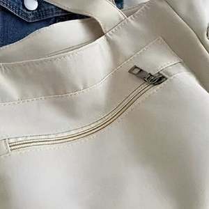 Sac en toile à poignée blanche personnalisé avec logo Sac fourre-tout en toile écologique à la mode avec poche extérieure - Product Image 5