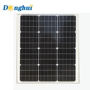 义乌东辉最佳销售廉价单晶太阳能电池板 50w 12v光伏太阳能电池 50w名牌高效太阳能电池板