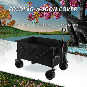 Carrito Plegable de Cuatro Ruedas para Exteriores con Cubierta, Accesorio para Carretilla de Empuje y Arrastre, Ideal para Compras, Jardín, Camping, Playa, con Toldo Plegable y Herramientas - Product Image 2