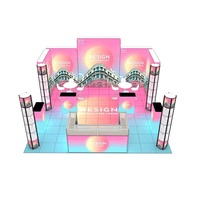 Stand d'exposition modulaire en aluminium 20x20 pieds avec toile de fond LED en spirale sans outil pour salon professionnel