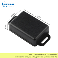 Boîte de jonction murale en plastique ABS, boîtier électronique de perçage, boîte de jonction pour projets électriques, 51x36x15mm, couleur noire, livraison gratuite