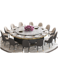 Table et chaises de salle à manger rondes commerciales pour hôtel, restaurant, salle VIP, avec plateau tournant automatique, luxe italien, métal, Lazy Susa