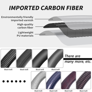 Carbon-Lenkrad D-förmiger flacher Boden mit perforiertem perforiertem Leder griff für <span class=keywords><strong>Subaru</strong></span> <span class=keywords><strong>WRX</strong></span> & <span class=keywords><strong>WRX</strong></span> STI 2015-2021 - Product Image 6