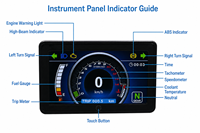 Dashboard LCD TFT Warna Penuh untuk Motor Naked dengan Speedometer, Tachometer, Temperatur Air, dan Tampilan Gigi 1-6
