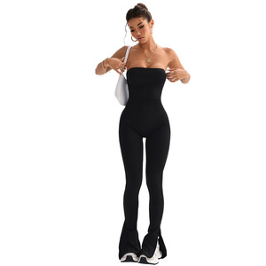 <span class=keywords><strong>Tuta</strong></span> da Yoga in Vendita, Colore Unito, Slim Fit, per Allenamento Sportivo, Pantaloni a Zampa, Alta Elasticità, Senza Spalline, <span class=keywords><strong>Tuta</strong></span> <span class=keywords><strong>Intera</strong></span> da Yoga - Product Image 5